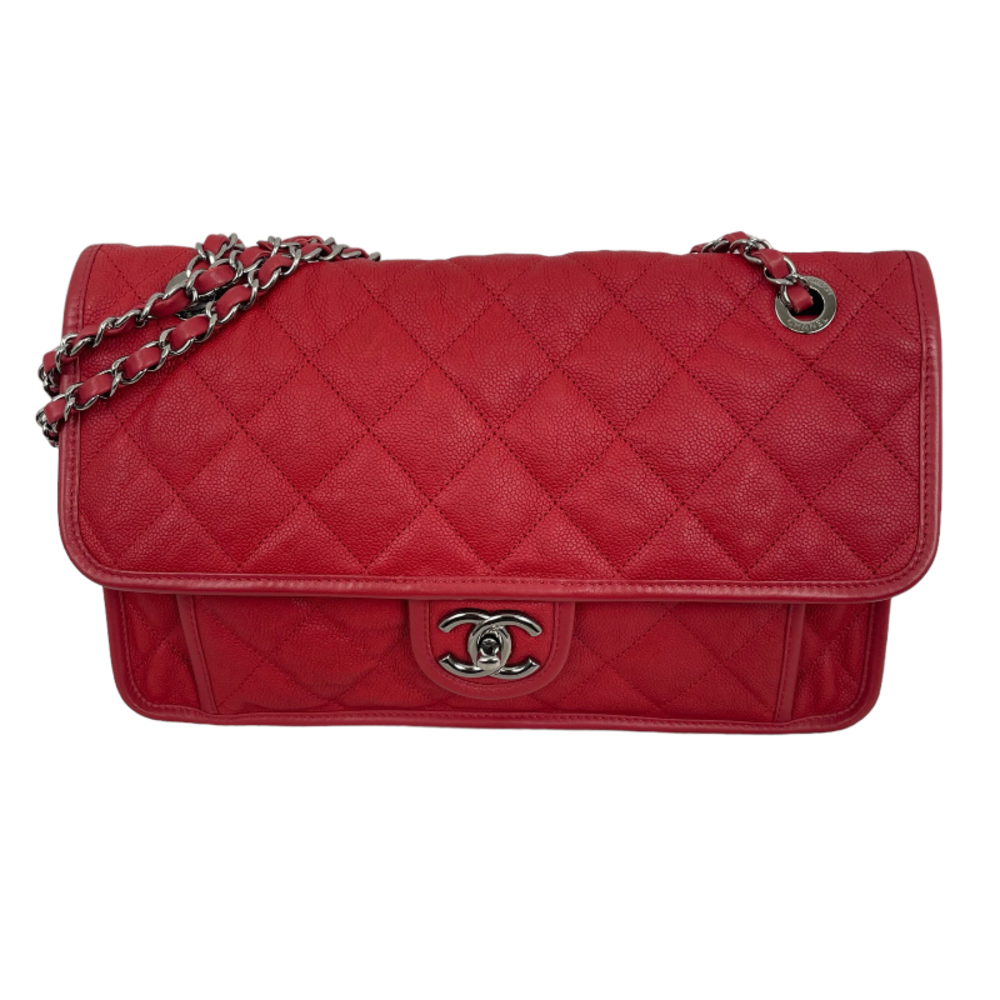 CHANEL Viera 30 Soft Caviar 20th Red Shoulder Bag